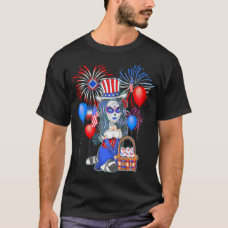 4:e juli Cute Anime Sugar Skull Manga n Girls W T Shirt