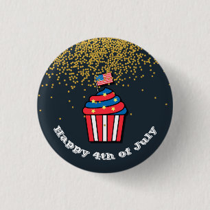 4:e juli Cute Graphic modern American Glitter Knapp