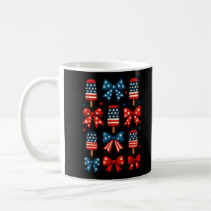 4:e juli Cute Popsicle Bow Patriotic Kaffemugg