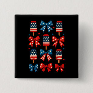 4:e juli Cute Popsicle Bow Patriotic Knapp