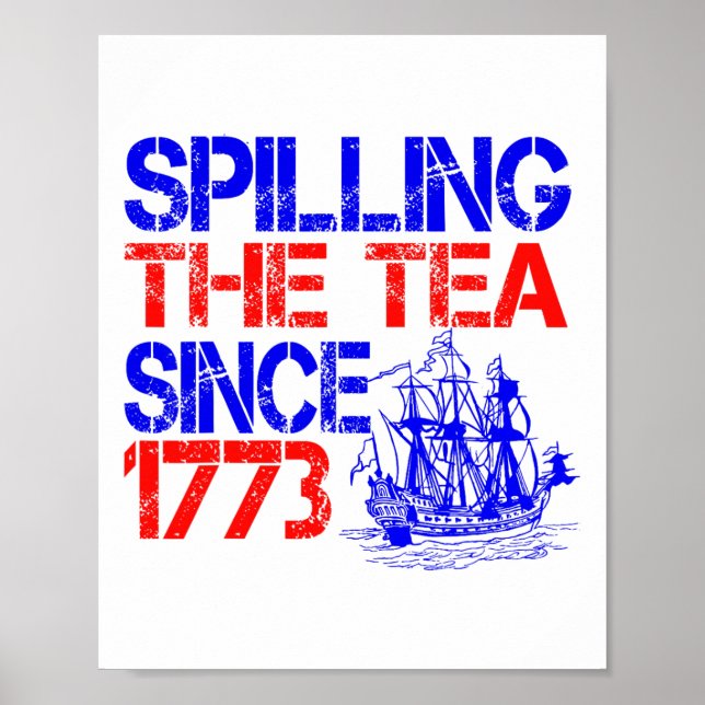 4:e juli då Tea delades ut sedan 1773 fjärde juli Poster (Framsidan)