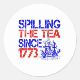 4:e juli då Tea delades ut sedan 1773 fjärde juli Runt Klistermärke