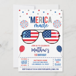 4:e juli-dagen-inbjudan, redigerbar Merica Inbjudningar