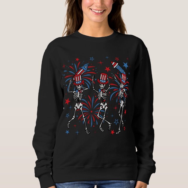4:e juli Dancing Skeletons Kvinnor T Shirt (Framsida)