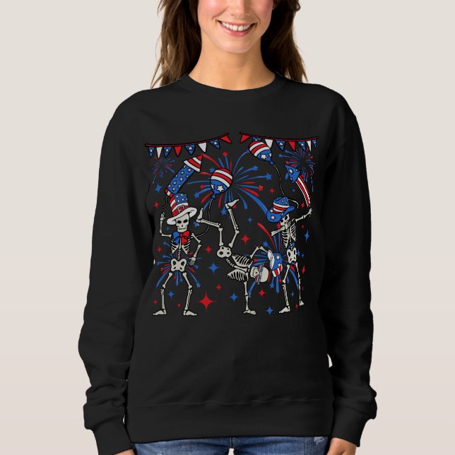 4:e juli Dancing Skeletons Kvinnor T Shirt (Framsida)
