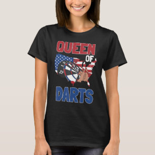 4:e juli Darts Queen Patriotic American Flagga US T Shirt