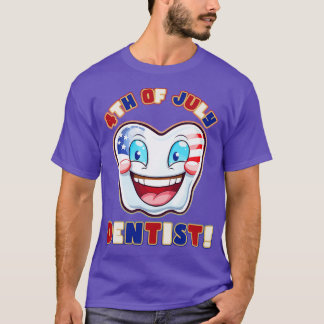 4:e juli Dentist Patriotic Kawaii Molar T Shirt