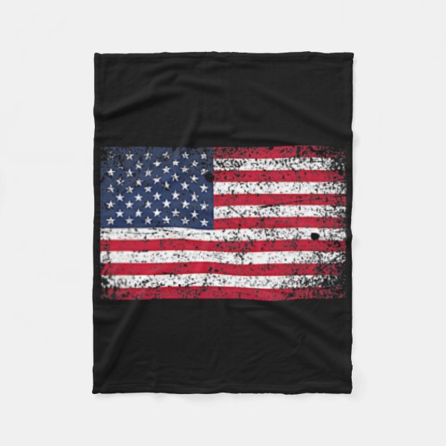 4:e juli Distressed Amerikansk Usa Flagga Fick  Fleecefilt (Framsidan)