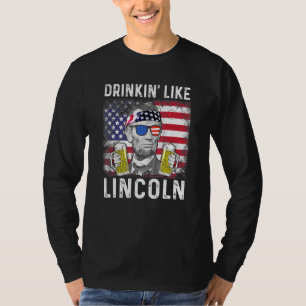 4:e juli: Drinkin som Lincoln Abraham Abe T Shirt