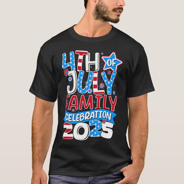 4:e juli Familj Firande 2025 Matchin T Shirt (Framsida)