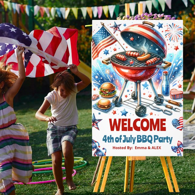 4:e juli Familjeåterförening Bakyard Party Fototryck (Skapare uppladdad)