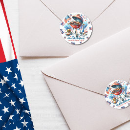 4:e juli Familjeåterförening Bakyard Party Runt Klistermärke