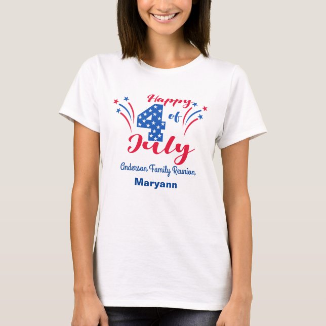 4:e juli Familjeåterförening Summertime Party T Shirt (Framsida)