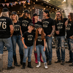 4:e juli familjefoton Born To Ride Anpassa T Shirt