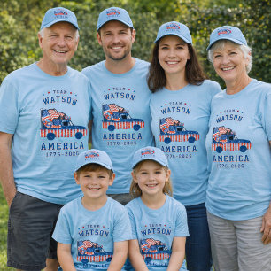 4:e juli familjefoton Matchande grupp Anpassa T Shirt