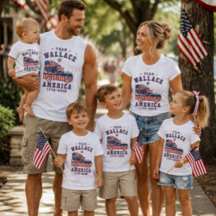 4:e juli familjefoton Matchande grupp Anpassa T Shirt