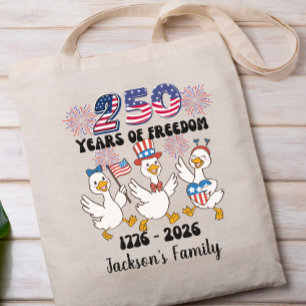4:e juli familjematchande USA 250-årsjubileum Tygkasse