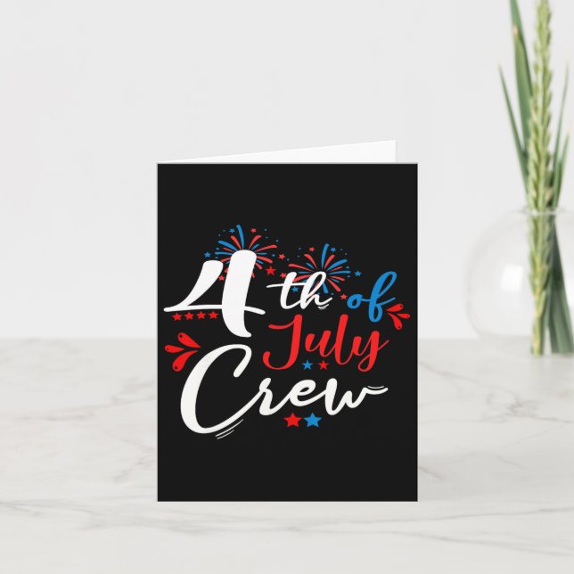 4:e juli-familjen i Fireworks Independence day Kort (Framsida)
