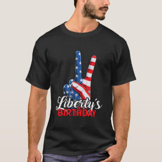 4:e juli Farbror Fredstecken Patriot Amerika Usa F T Shirt