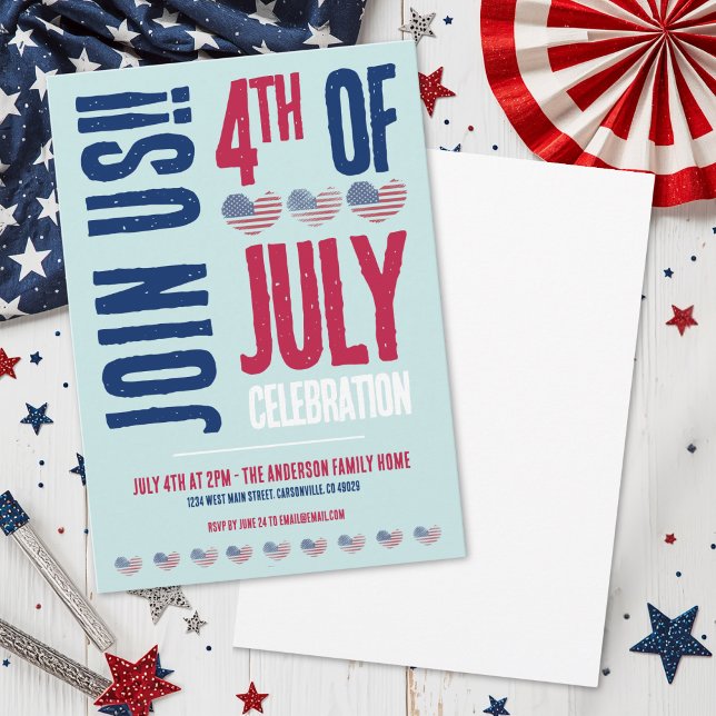 4:e juli-fest inbjudningar (4th Of July Party Red White Blue Patriotic Invitation)