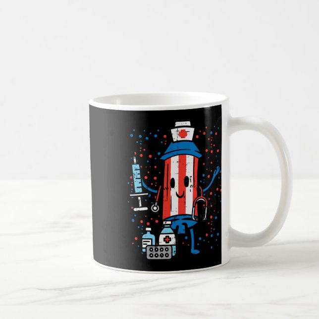4:e juli Firecracker Nurse Funny America SCrub Kaffemugg (Höger)