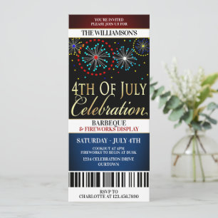 4:e juli Fireworks-gruppinbjudningar Inbjudningar