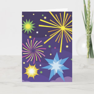 4:e juli Fireworks-hälsningskort Kort