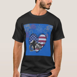 4:e juli Fireworks-motorcykel T Shirt