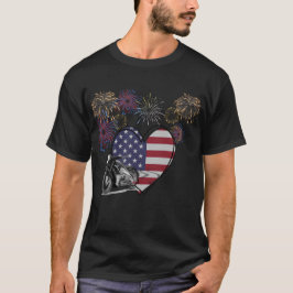 4:e juli Fireworks-motorcykel T Shirt