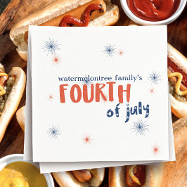 4:e juli Fireworks Red White och Blue Napkins Pappersservett
