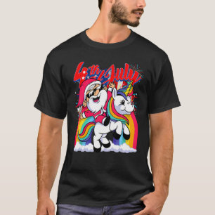 4:e juli Fireworks USA flagga Rainbow Cute Unicor T Shirt