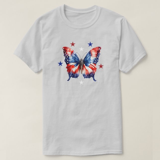 4:e juli fjäril T-Shirt (Design framsida)