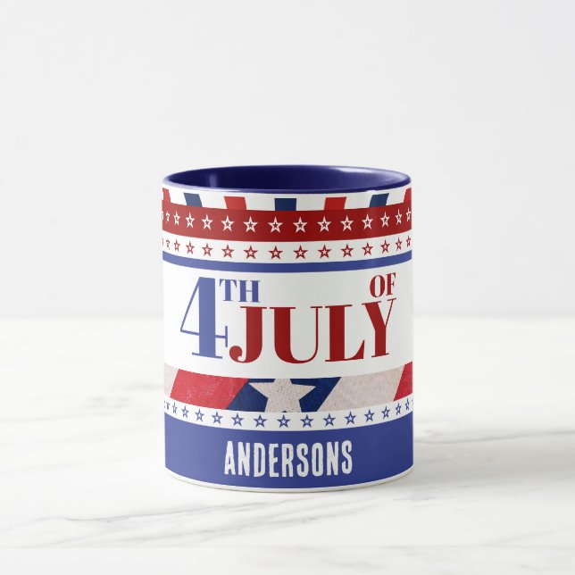 4:e juli Flagga America Artsy Anpassningsbar Mugg (Center)