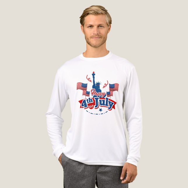 4:e juli-flagga för landmärke t shirt (Hel framsida)