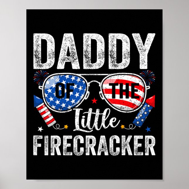 4:e juli födelsedag Pappa pappa till den lilla eld Poster (Framsidan)
