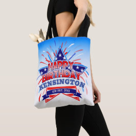 4:e juli födelsedag Tote Bag Tygkasse