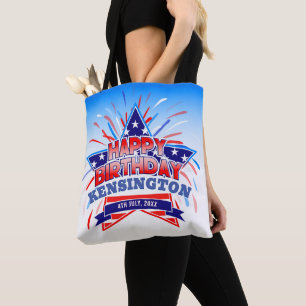 4:e juli födelsedag Tote Bag Tygkasse