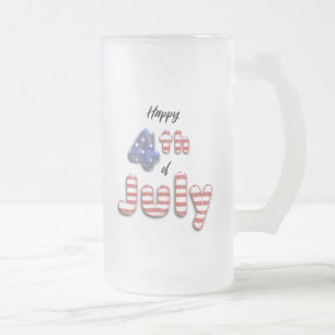 4:e juli Foil Balloons Stars Rand Glass Mugg