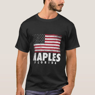 4:e juli för Naples Florida Amerikansk Flagga T Shirt