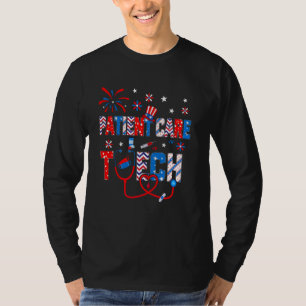 4:e juli för Women Stethoscope Patientvårdstec T Shirt