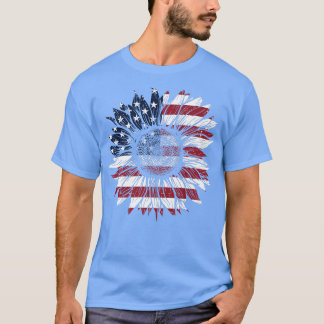 4:e juli Förenta staterna Solros Patriotic America T Shirt