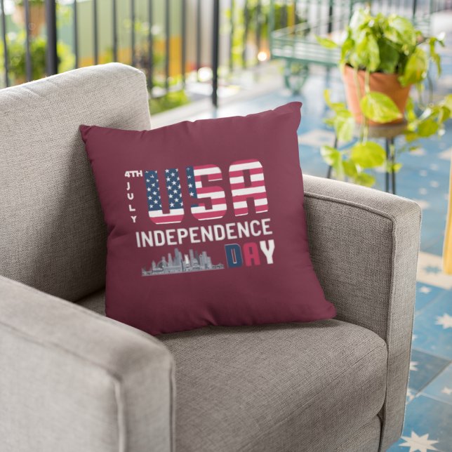 4:e juli - Förenta staternas Independence day-desi Kudde (Skapare uppladdad)