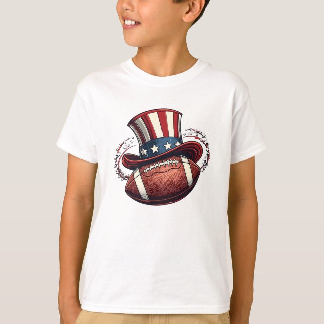 4:e juli Fotboll Patriotic Player Manar Boys Kid T Shirt (Framsida)