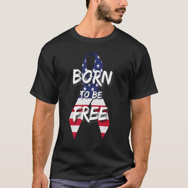 4:e juli fött för fri rörlighet Amerikanska Fl T Shirt (Framsida)