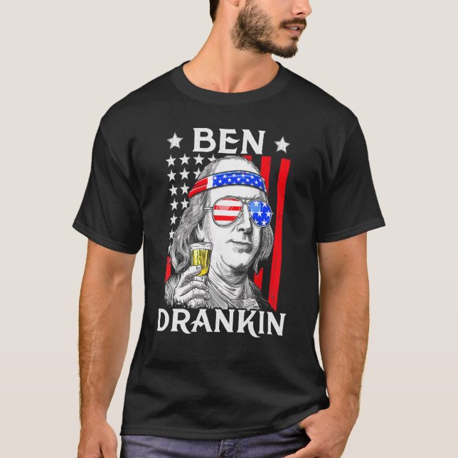 4:e juli fraktas För manar Ben Drankin Benjamin Fr T Shirt (Framsida)