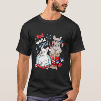 4:e juli Fransk Bulldog Frenchies Red White och T Shirt