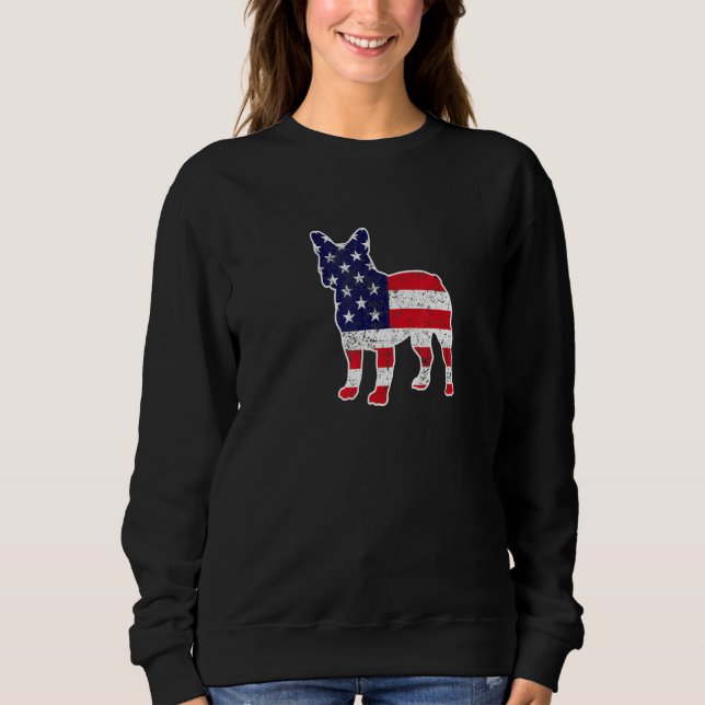 4:e juli Fransk Bulldog Graphic Patriotic Ameri T Shirt (Framsida)