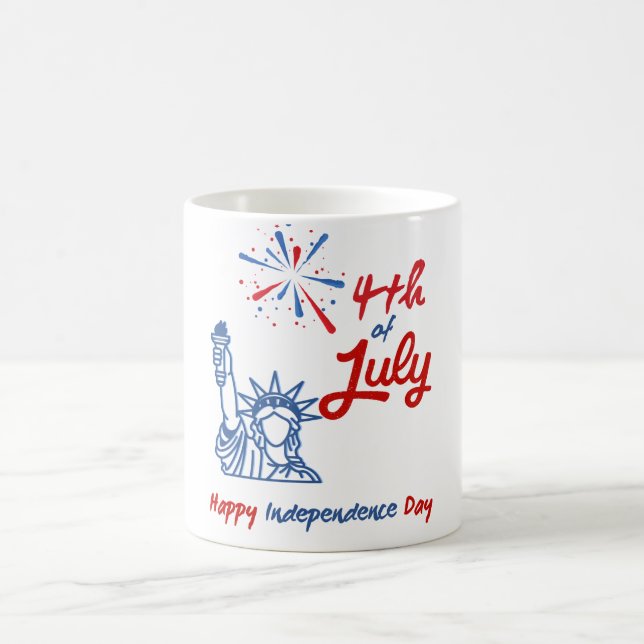 "4:e juli"-Frihetsgudinnan Fireworks Kaffemugg (Center)