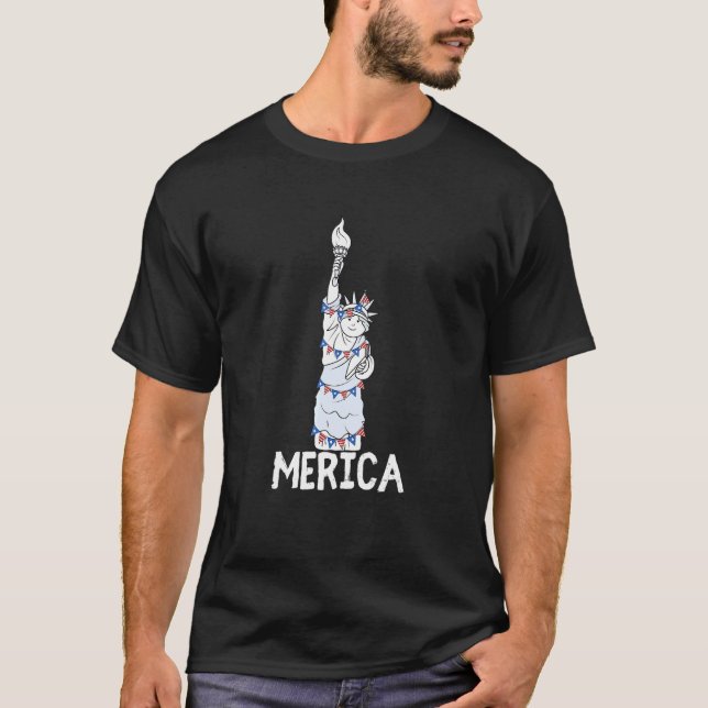 4:e juli-Frihetsgudinnan T Shirt (Framsida)