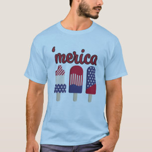 4:e juli: Funny Merica Ice Cream T Shirt